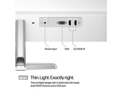 HP Series 5 27 inch FHD White Monitor - 527sw 27" FHD (1920 x 1080) 48-100 Hz