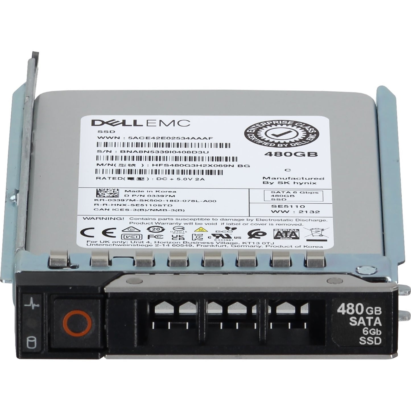 Dell 480GB 6Gbps SATA RI TLC 7mm 2.5 SSD SE5110 (3397M)