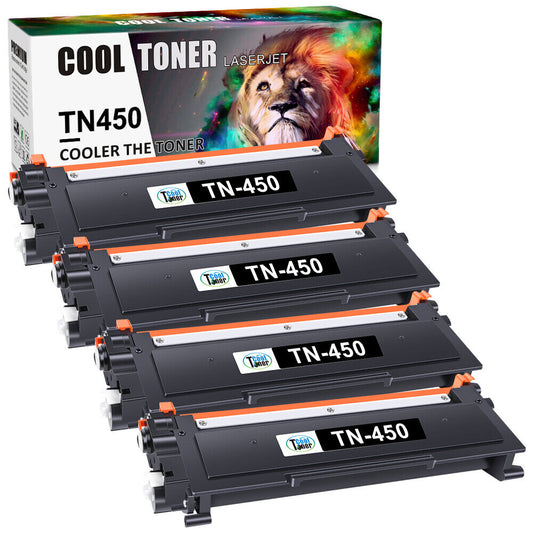 4 Pack TN450 Toner Cartridge for Brother HL-2270DW DCP-7060D MFC-7240 MFC-7360N