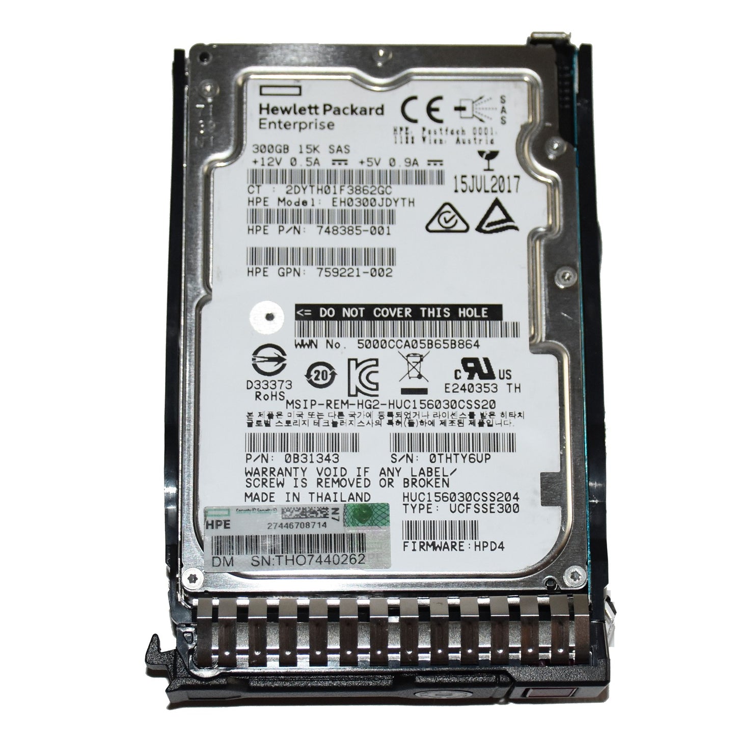 HP ProLiant G8 G9 EH0300JDYTH 300GB SAS 12Gb/s 15K 2.5" HDD with Tray 748385-001 (NOT FOR HOME PC)