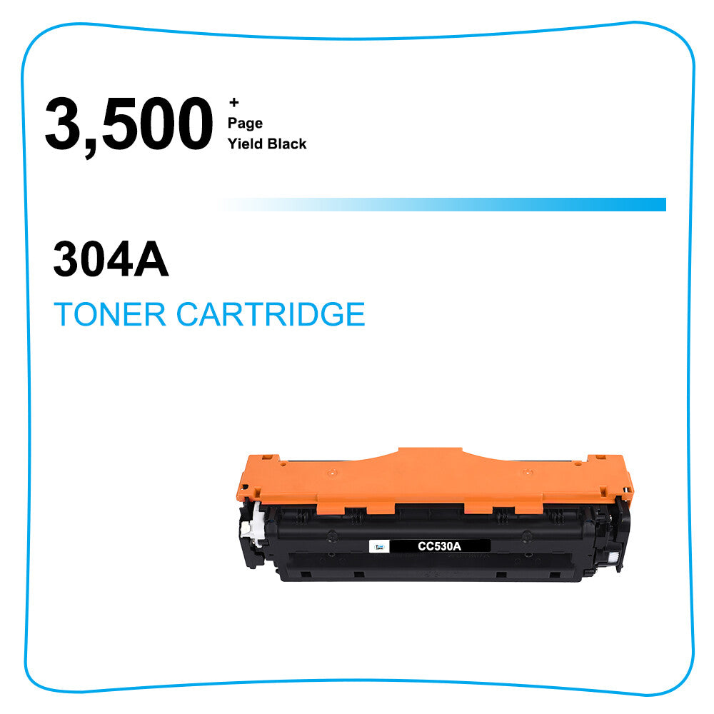 2x Compatible with HP LaserJet CP2025dn CP2025n CM2320nf Black Toner CC530A 304A