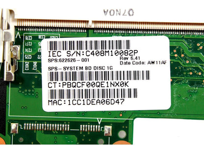 HP Pavilion DV3-4100 ATX Motherboard Socket PGA989 DDR3 622626-001 630820-001