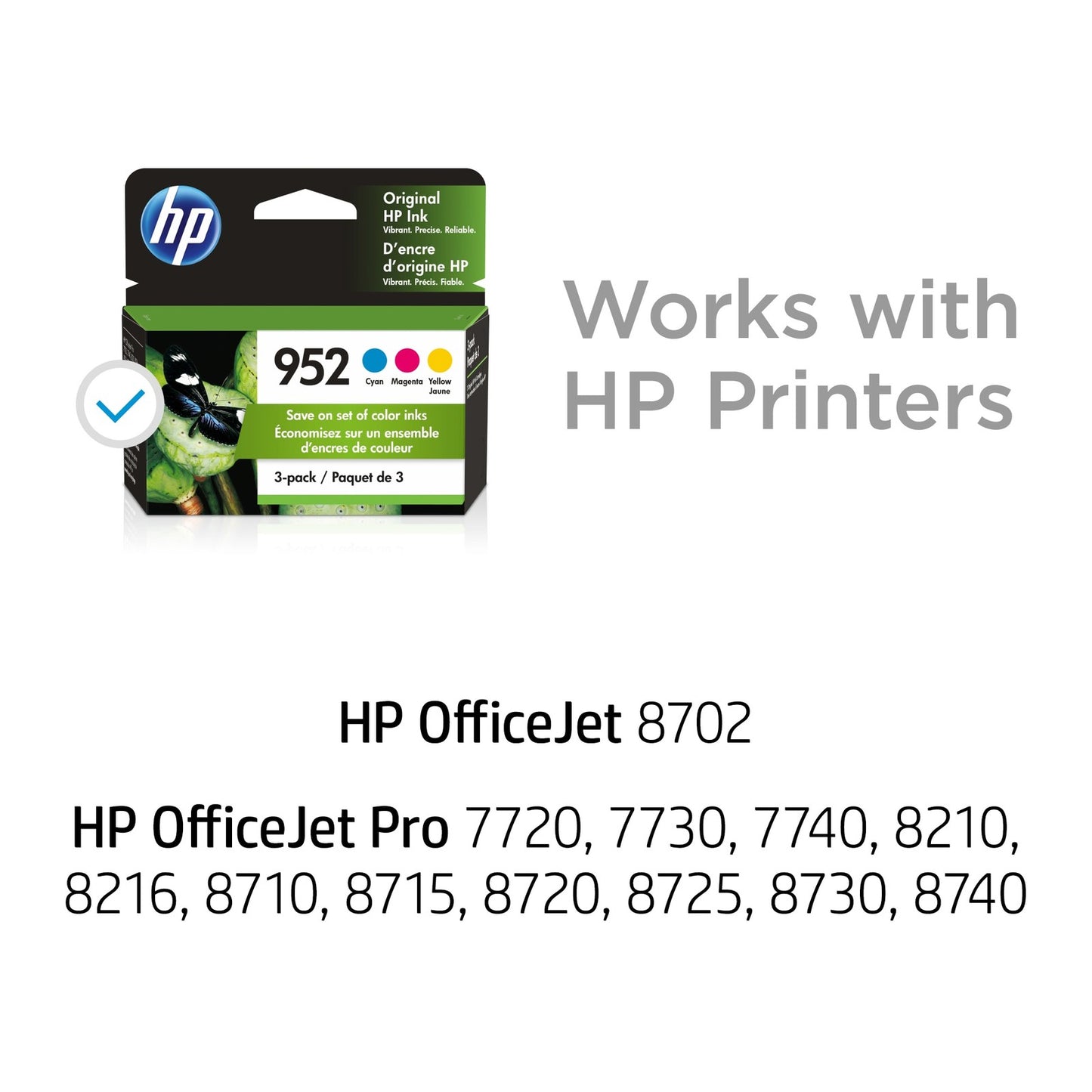 HP 952 Yellow Original Ink Cartridge, ~630 pages, L0S55AN#140