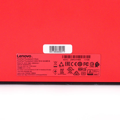 Lenovo ThinkPad Thunderbolt 3 Dock 40AC Docking Station DBB9003L1 03X7133 w/ AC