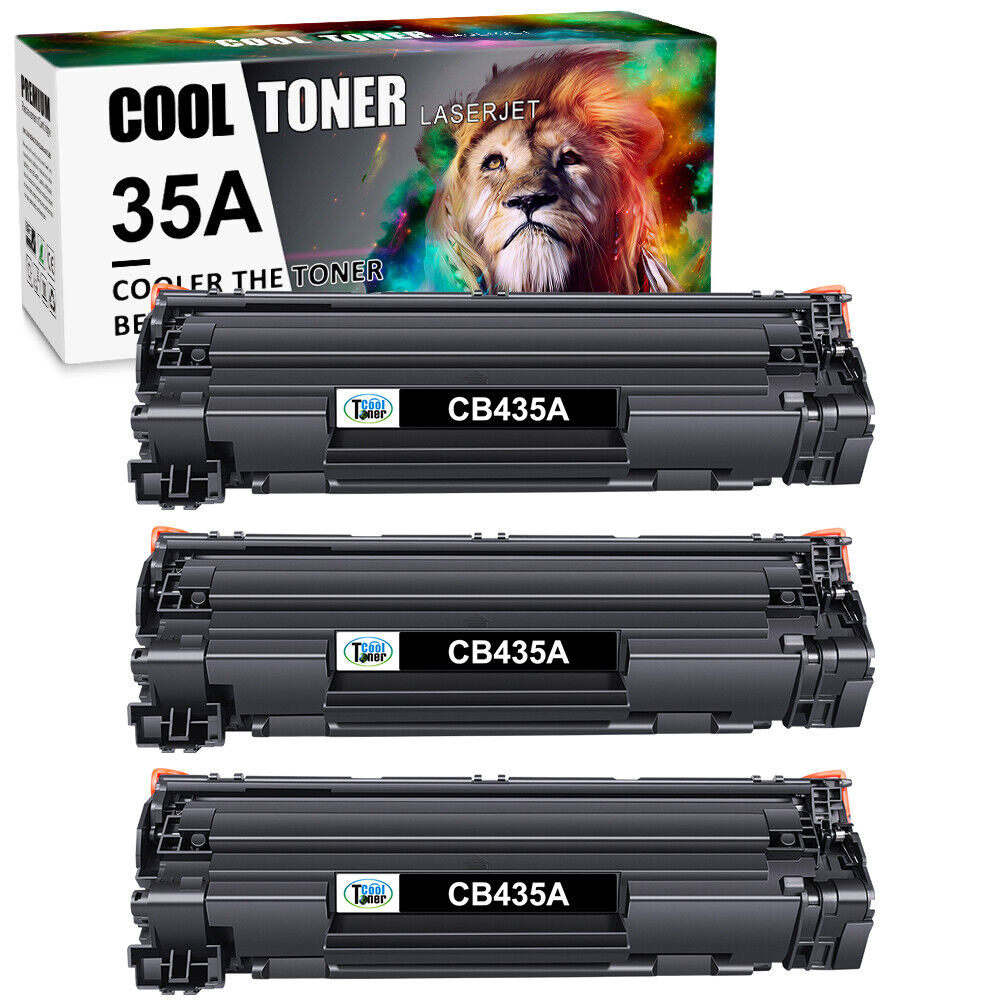 3Pack CB435A 35A Toner Cartridge For HP LaserJet P1005 P1006 P1008 P1009 Printer