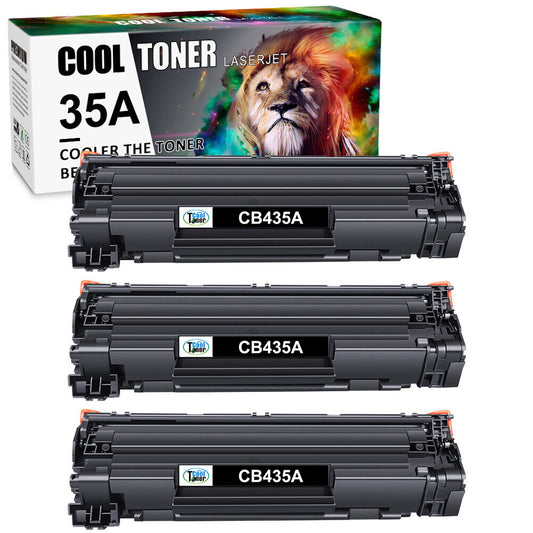 3Pack CB435A 35A Toner Cartridge For HP LaserJet P1005 P1006 P1008 P1009 Printer