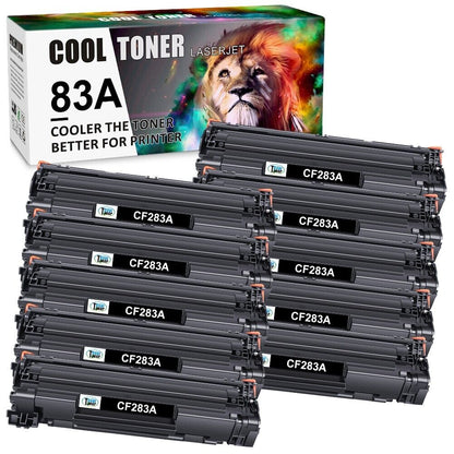 10PK Black CF283A For HP 83A Toner Laserjet Pro M125nw M127fw M127fn m225dn mfp