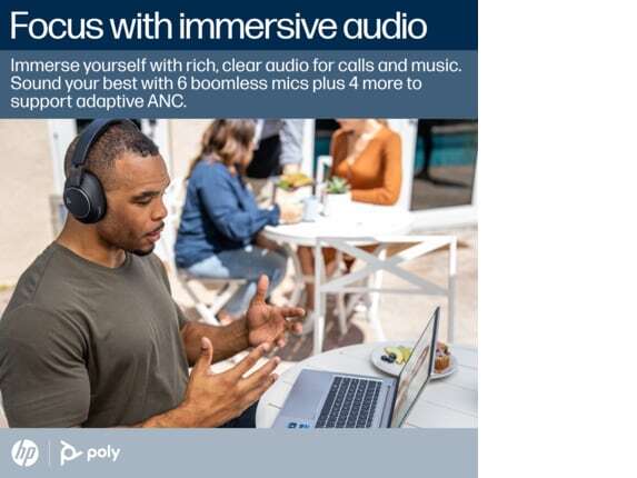 Poly Voyager Surround 80 UC Microsoft Teams Certified USB-C Headset +USB-C/A
