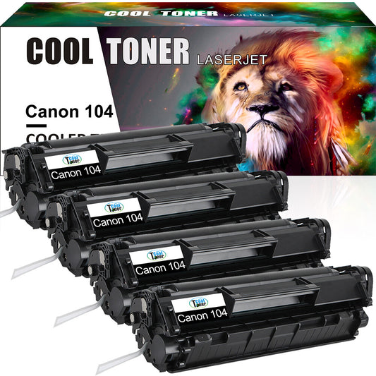 4PK Black Laser Toner Compatible for Canon 104 imageClass MF4100 Faxphone L90