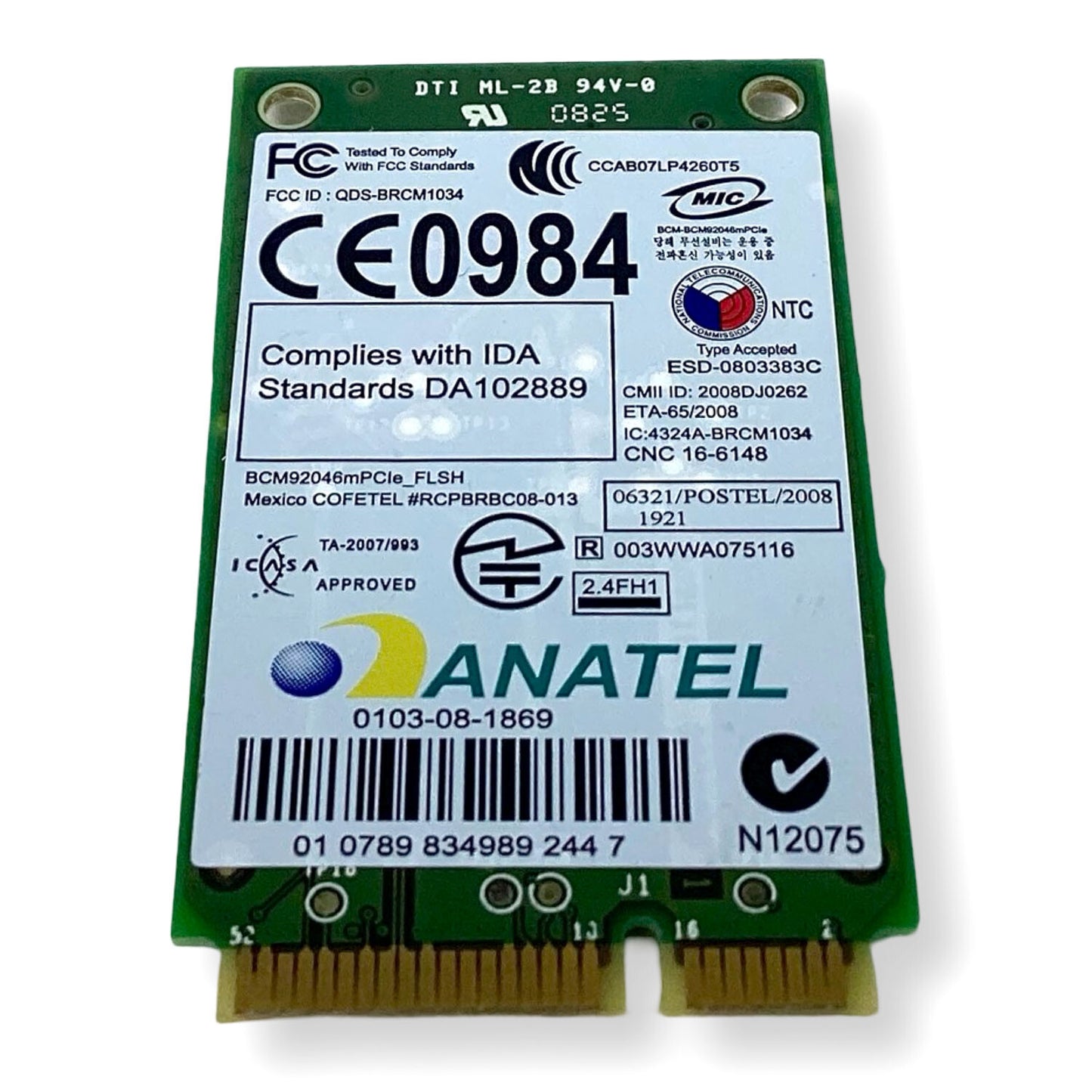 Lot x 10 Dell Latitude E5400 Mini PCI Express Wireless Bluetooth Card P560G PW87