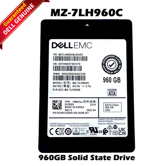 Dell EMC 960GB SSD MZ-7LH960C SATA 6Gbps 2.5" PM883a 0V36D9 Solid State Drive