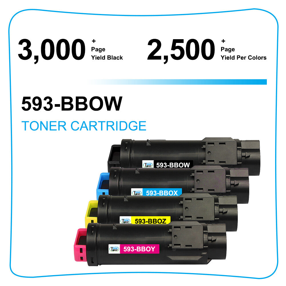 5PK Toner Compatible With Dell H625cdw H825cdw S2825cdn H625 H825 S2825 Printer