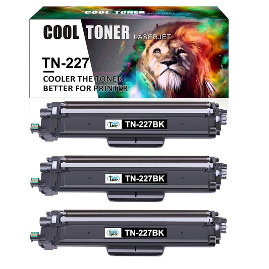 3PK TN227 BK Toner Cartridge Compatible with HL-L3210CW HL-L3230CDW MFC-L3710CW