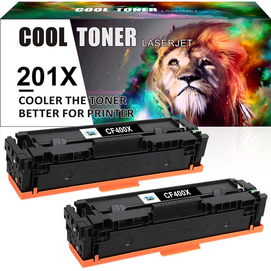 2 CF400X Black Toner Compatible with HP 201X Laserjet Pro M252dw MFP M277 M277dw