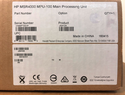 HPE FlexNetwork MPU-100 MSR4000 Main Processing Unit w/ Compact Flash Card Slot