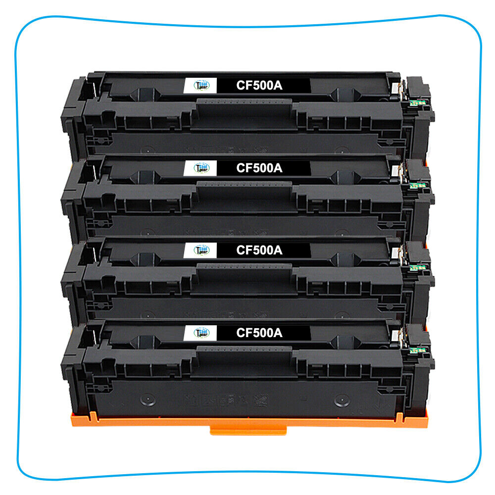 4 Black Toner Compatible with HP CF500A 202A LaserJet Pro M254dw M281cdw FDW MFP