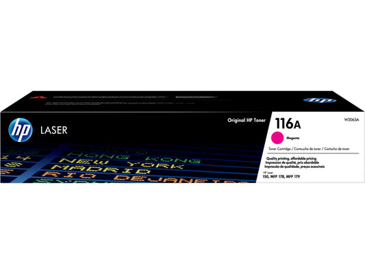 HP 116A Magenta Original Laser Toner Cartridge, ~700 pages, W2063A