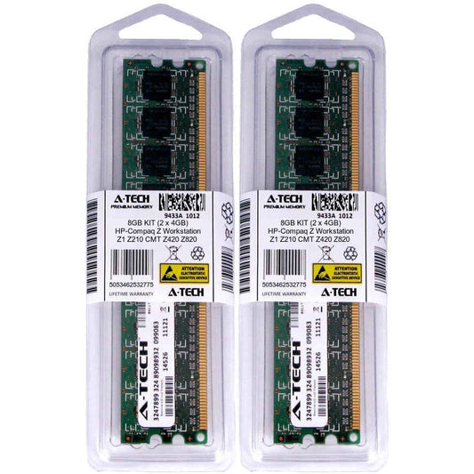 8GB KIT 2 x 4GB HP Compaq Z Workstation Z1 Z210 CMT Z420 Z820 Server Memory RAM