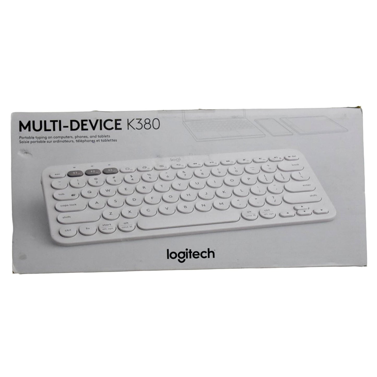 Logitech K380 Wireless Multi-Device Bluetooth Keyboard 78 Keys Off White QWERTY