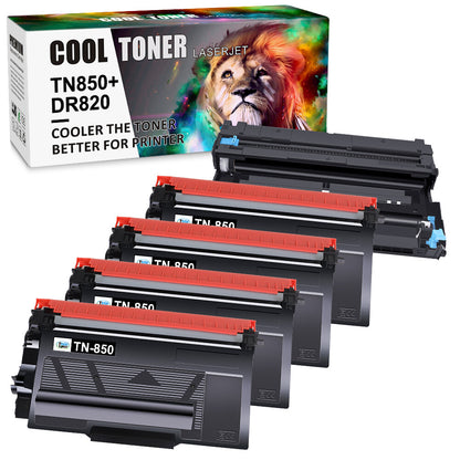 DR820 Drum + 4x TN850 Toner Combo for Brother MFC-L5850DW MFC-L5900DW HL-L6200DW