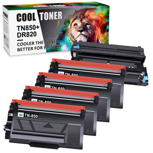 DR820 Drum + 4x TN850 Toner Combo for Brother MFC-L5850DW MFC-L5900DW HL-L6200DW