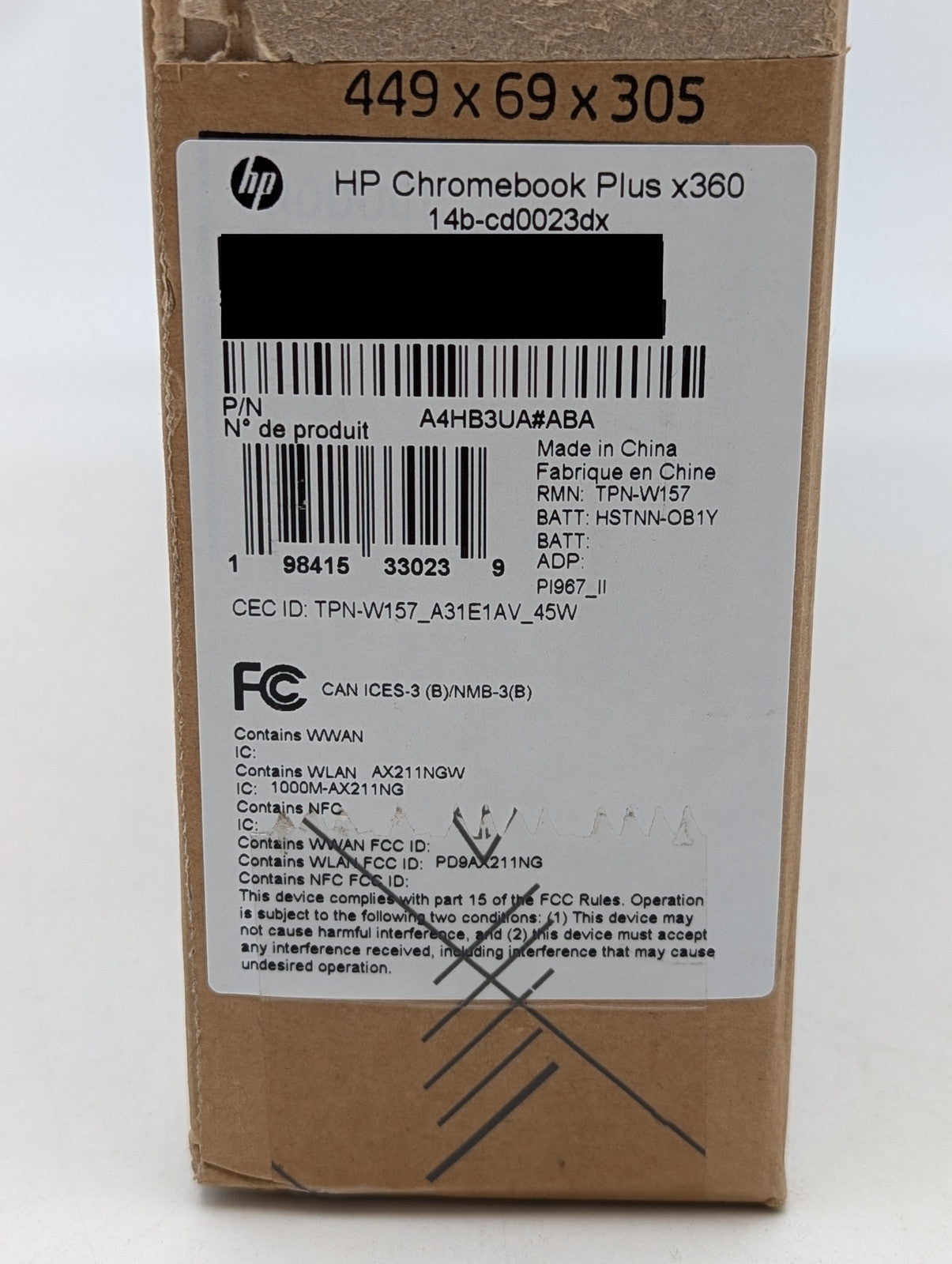 HP Chromebook Plus x360 14b-cd0023dx 14" Intel Core i3-N305 8GB DDR5 256GB SSD