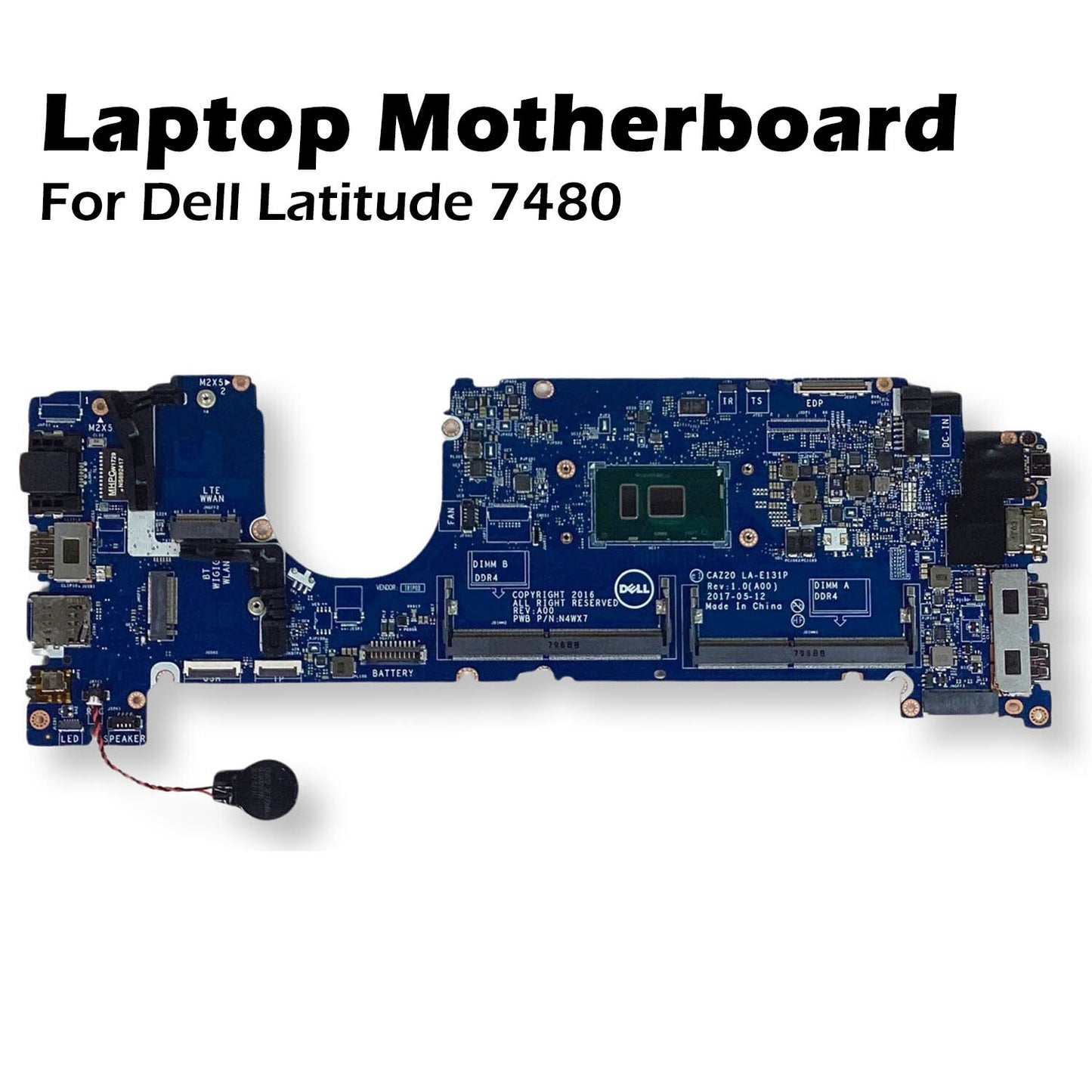 Dell Latitude 7480 Motherboard i5-7300U 2.6GHz DDR4 LA-E131P Thunderbolt 3 V20K6