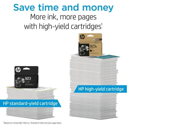 HP 923 Black Original Ink Cartridge, Average cartridge yields 500 standard
