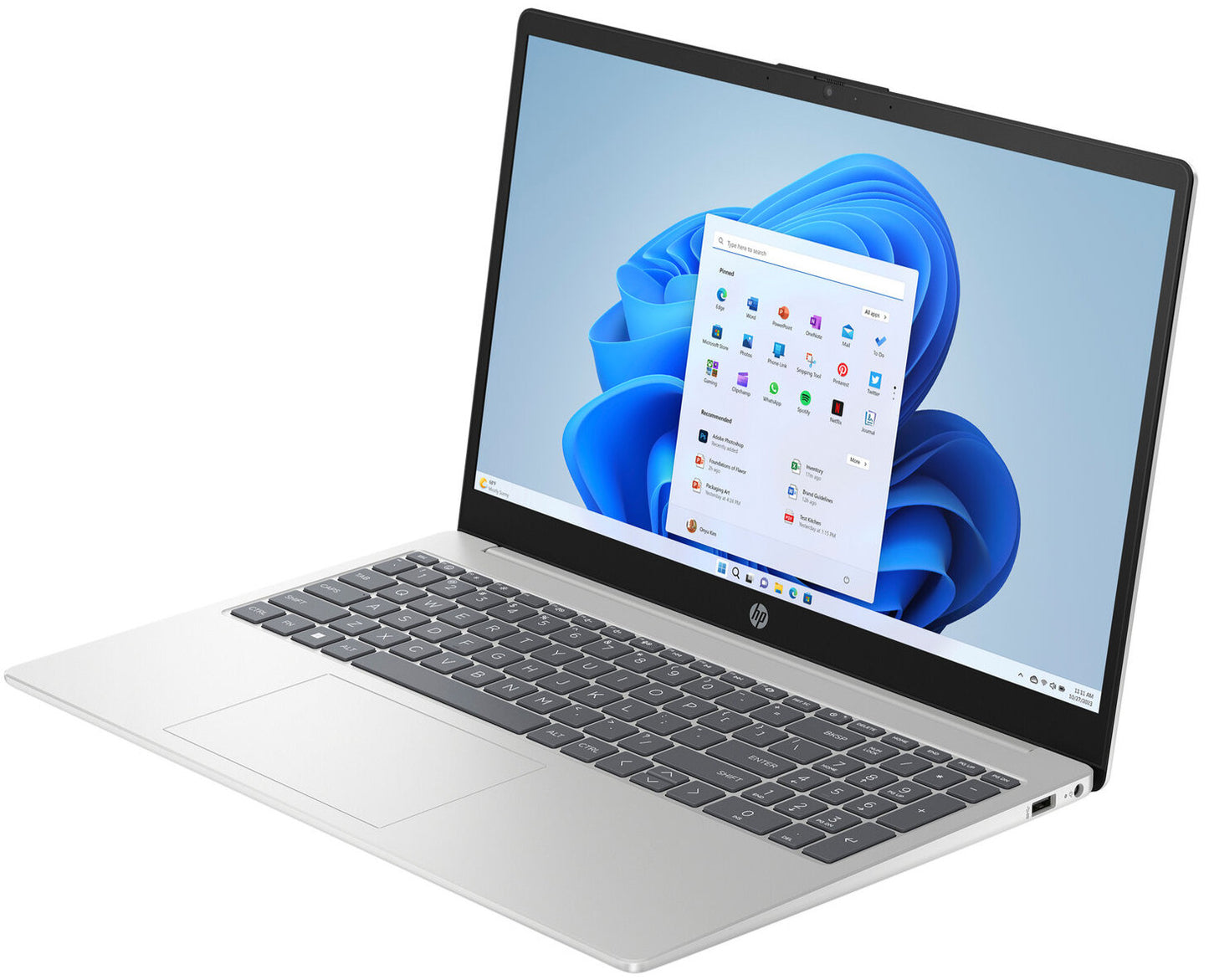 HP 15 Laptop 15.6" HD Pentium Quad-Core N200 8GB 128GB UFS Webcam Win 11 Silver