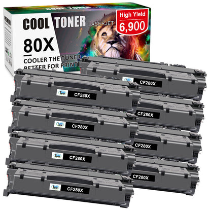8PK Black CF280X 80X Toner Cartridge For HP LaserJet Pro 400 M401d M401dw M425dn