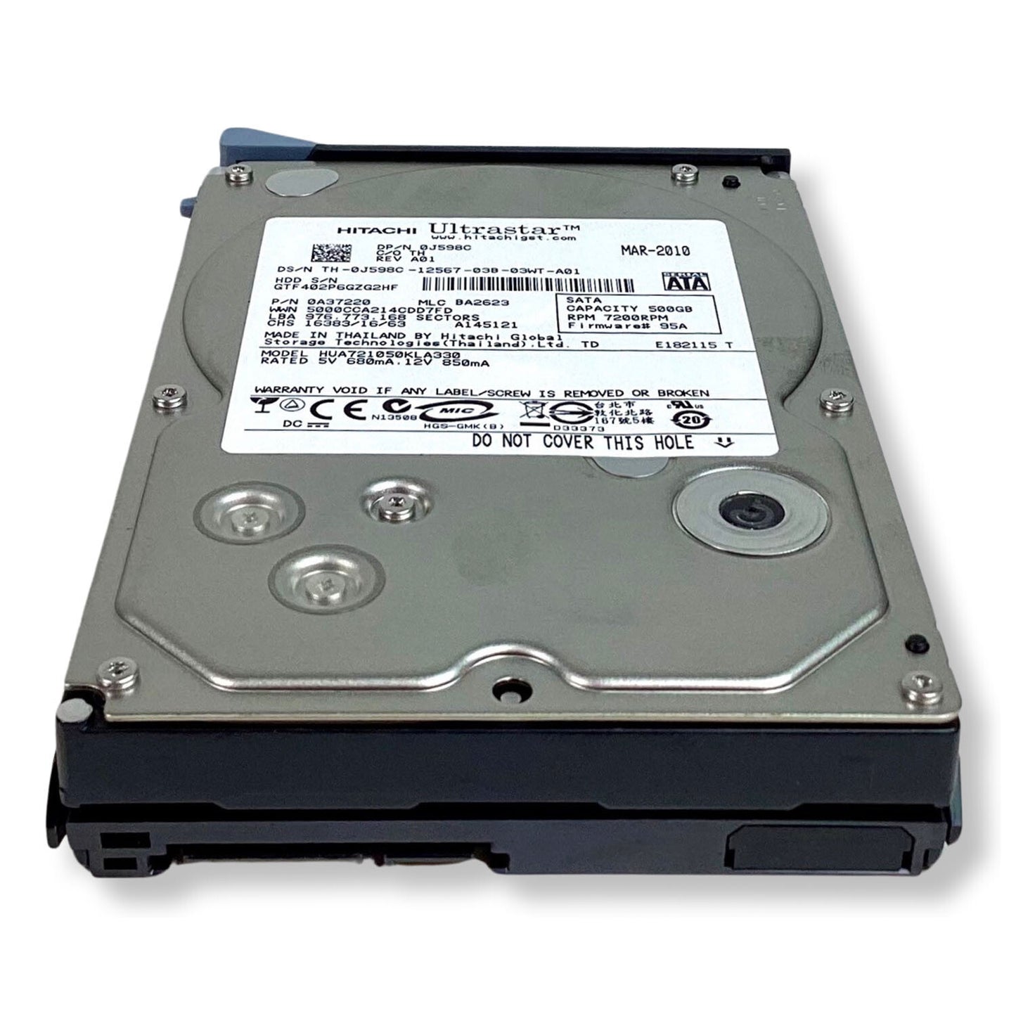 HITACHI 500GB 7200RPM SATA 3.0 Gbps 3.5 32MB Cache Ultrastar Hard Drive J598C