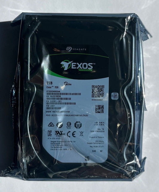 FACTORY SEALED SEAGATE EXOS 7E8 ST2000NM004A 2TB 3.5" SAS INTERNAL HARD DRIVE (NOT FOR HOME PC)