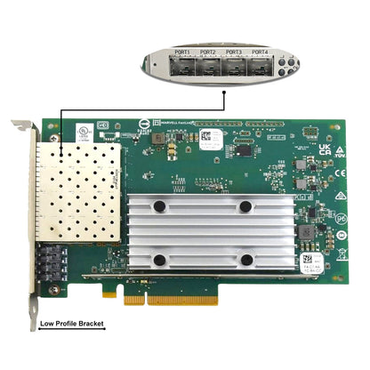 Dell QLogic FastLinQ 41164 Quad-Port 10GbE SFP+ PCIe Network Adapter CNA 0HY9T