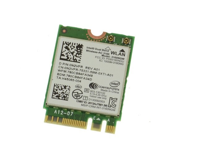 Lot X 5 Dell Intel Wireless-AC 3160 Dual Band WLAN WiFi Bluetooth M.2 Card N2VFR