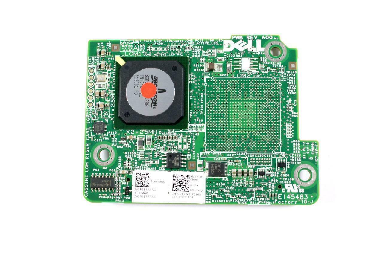 OEM Genuine Dell PowerEdge M915 Daughter LOM Riser Network Card 1GB D17W2 2X1GB
