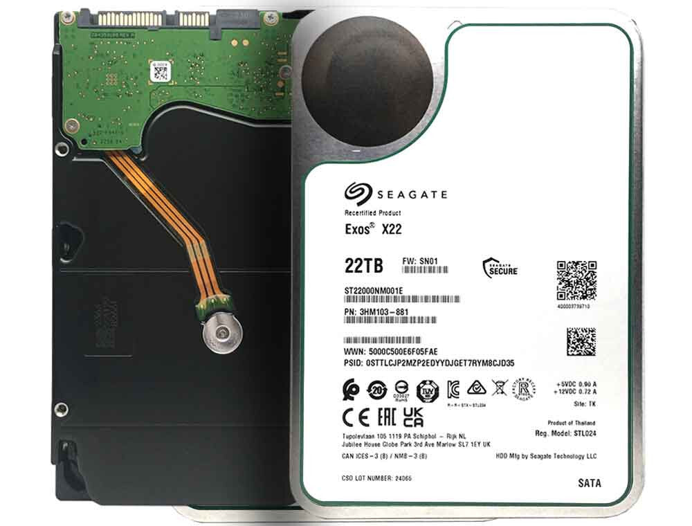 Seagate Exos X22 ST22000NM001E 22TB 7200RPM SATA 6Gb/s 256MB Cache CMR 3.5in HDD