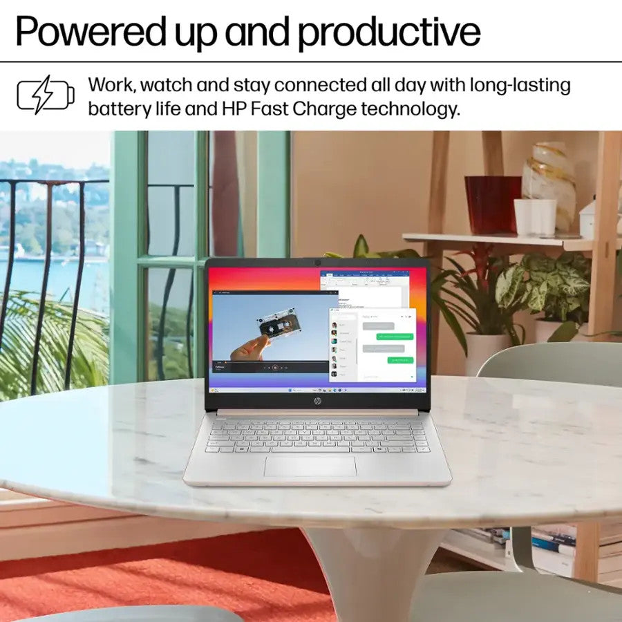 HP Laptop 14" HD Intel N150 8GB 256GB Webcam Office 365 Docking + 128GB microSD
