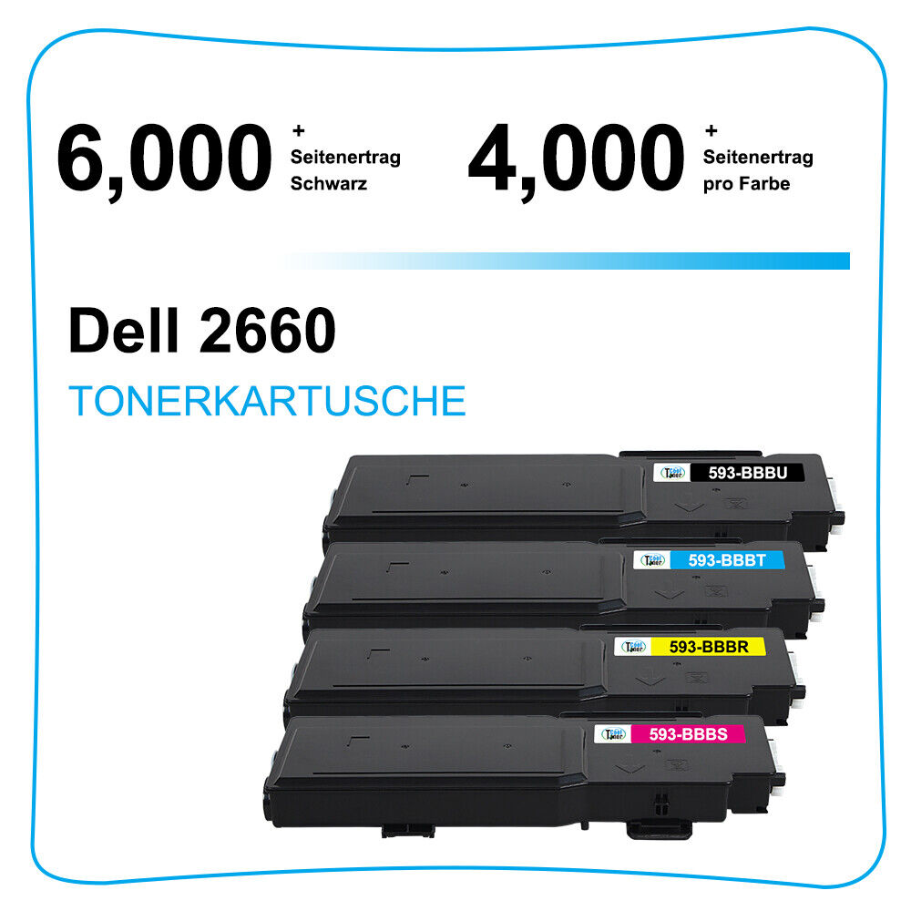 5 Pack Black Color Toner Set Compatible for Dell C2660dn C2665dnf HY Cartridges