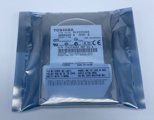 Toshiba MK2035GSS SATA 200GB HDD2A30 4200 RPM 2.5 in 8GB Cache Notebook HDD