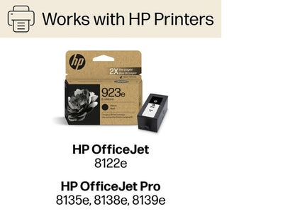 HP 923e EvoMore Black Original Ink Cartridge, 1,000 pages, 4K0T7LN