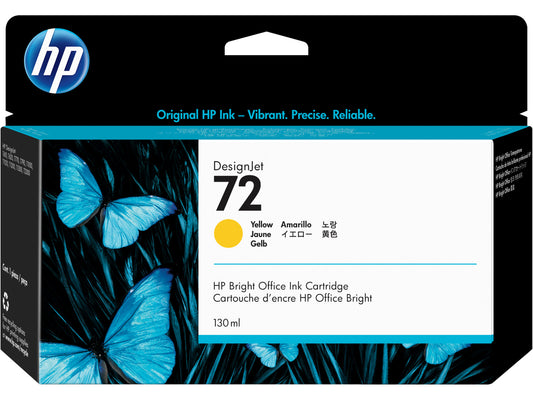 HP 72 130-ml Yellow DesignJet Ink Cartridge, C9373A