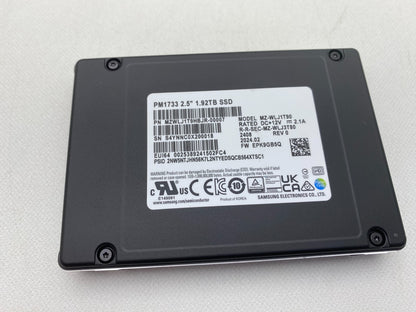 Samsung PM1733 MZWLJ1T9HBJR-00007 2.5 in 1.92 TB Internal SSD