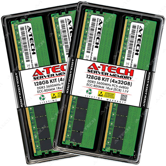 128GB 4x32GB PC5-5600 EC8 RDIMM Dell PowerEdge R760 R760xa R760xd2 Memory RAM