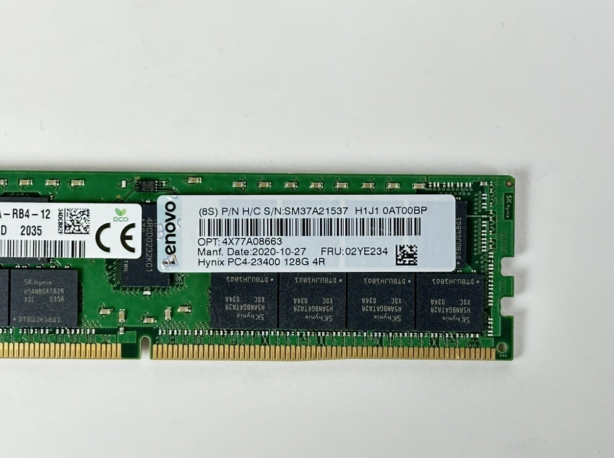 Lenovo 02YE234 1x 128GB 2S2Rx4 PC4-3200AA ECC RDIMM DDR4 RAM Memory Hynix (NOT FOR HOME PC)