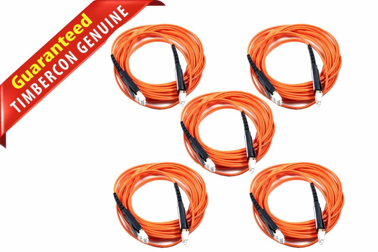 Lot of 5LC-LC Duplex Multimode Fiber Optical Jumper Patch Cable 5M J7D3T