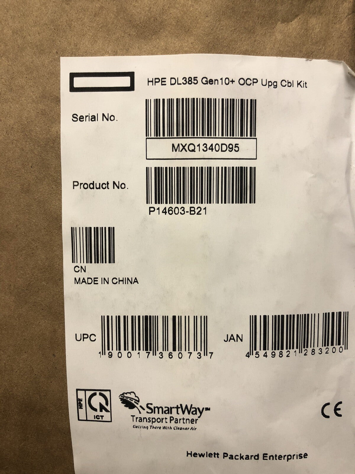 HPE DL365 DL385 Gen10 Plus/V2 OCP Upgrade Cable Kit Expand OCP3 to x16