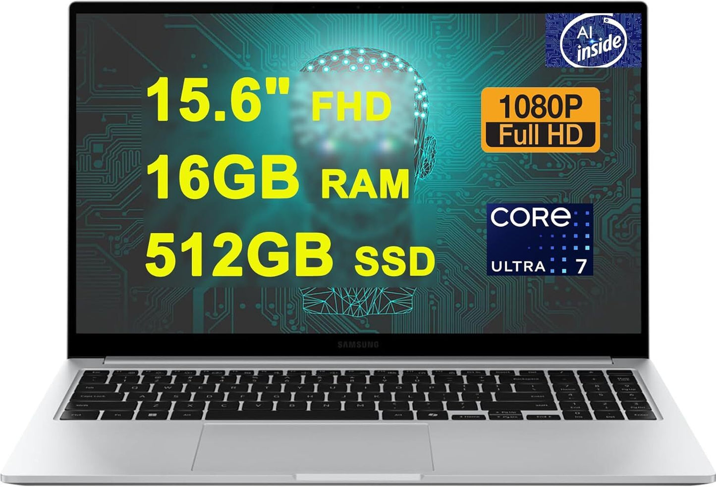 New Samsung Galaxy Book4 15.6" FHD Core 7 150U 16GB 512GB SSD FPReader Win 11