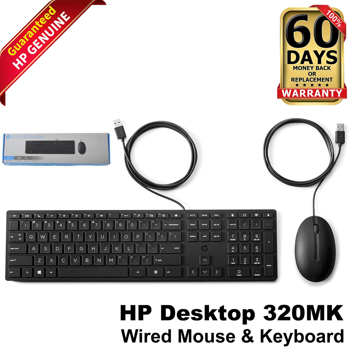 HP 320MK Wired Desktop Mouse and Keyboard Combo 9SR36AA#ABA