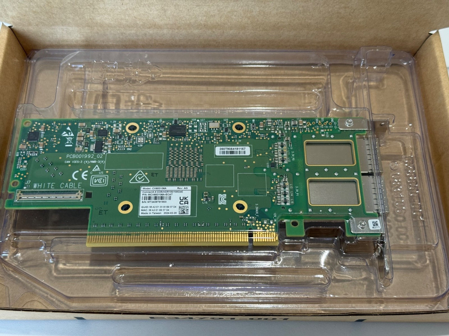 MELLANOX MCX653106A-ECAT-SP ConnectX-6 VPI 2port 100G Adapter Card Low Profile