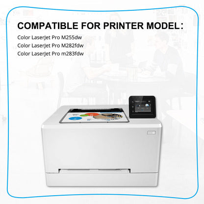 6PK Toner Compatible With HP 206A W2110A LaserJet Pro M255dw MFP M283fdw No Chip